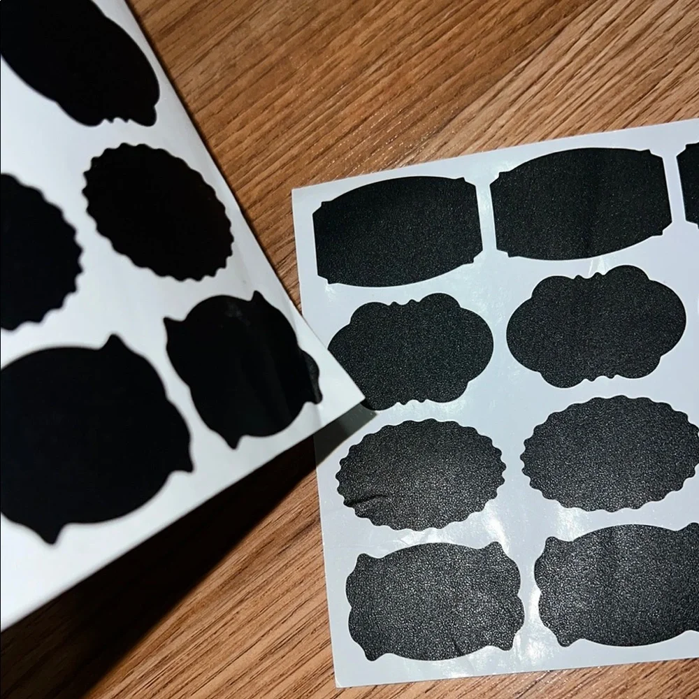24 Black Chalkboard Label Stickers